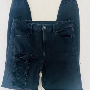 American Eagle Black Distressed Hi Rise Jegging 10